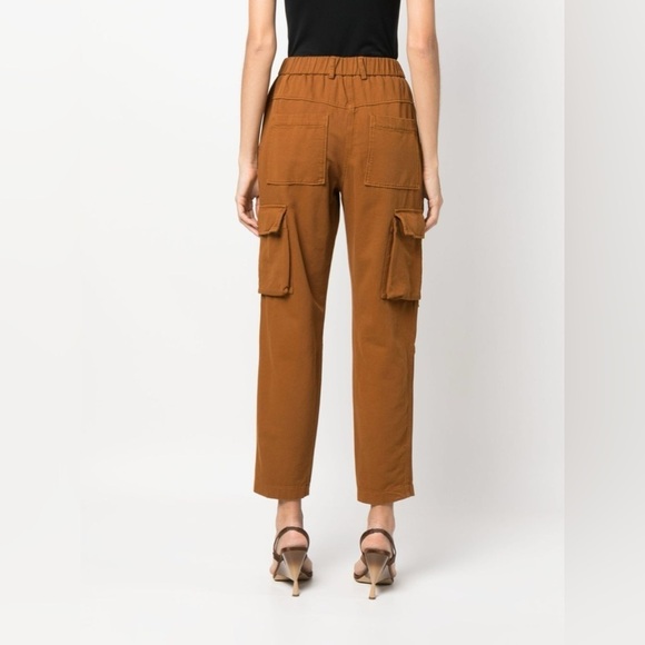 NEW Forté Forté Tapered Cotton Cargo Trousers Camel Brown sz 0 - Picture 3 of 11